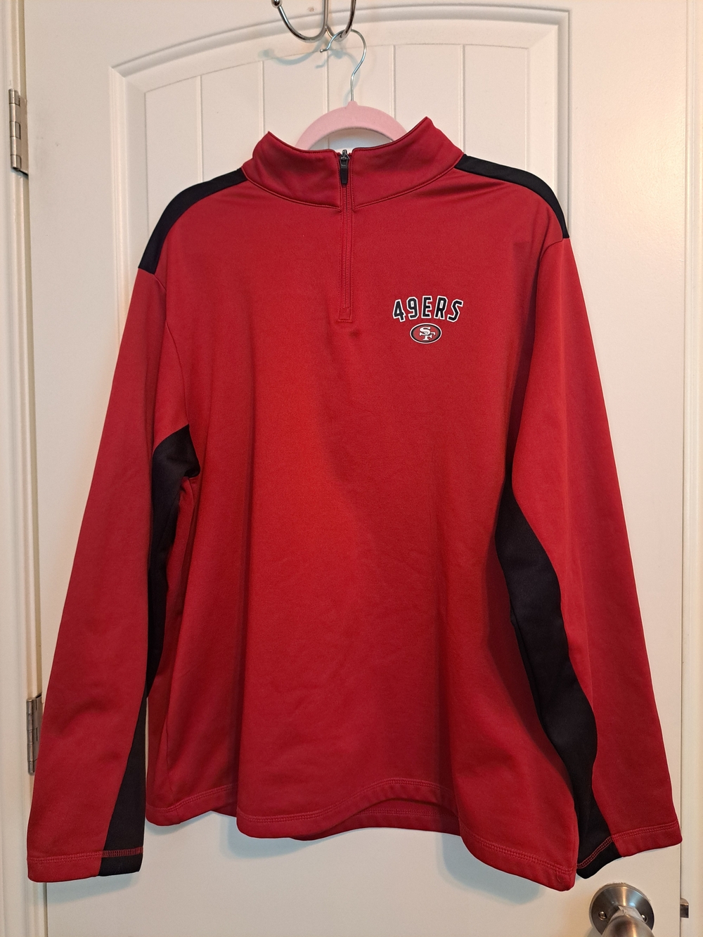 NFL Team Apparel San Francisco 49ers Quarter Zip Pullover Jacket - Men's XL